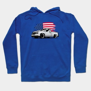 Gray Silverado with USA flag Hoodie